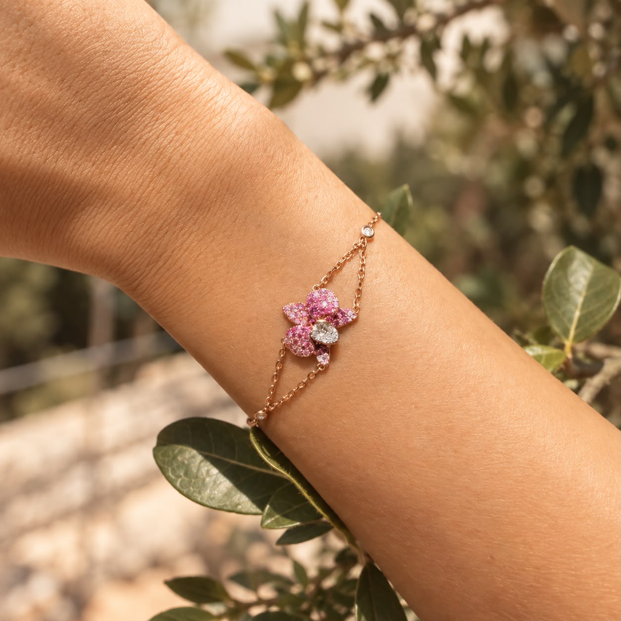 Sapphire Orchid Bracelet